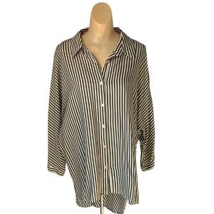 Premise Studio 1X Striped Button Front Top